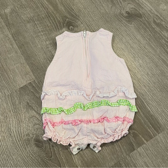 Florence Eiseman Baby Girls Easter Bunny Cotton Romper Size 6 Months - Picture 3 of 4